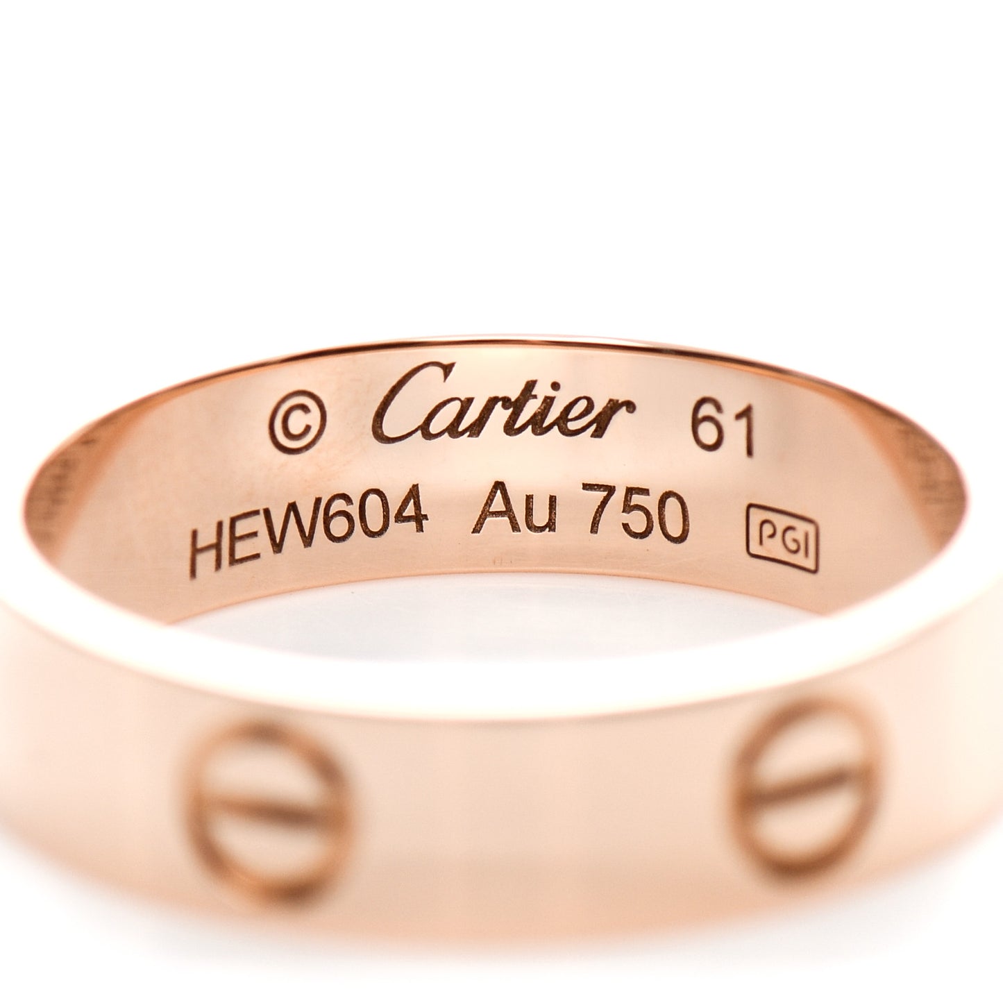 18K Pink Gold 5.5mm LOVE Ring 61 9.5