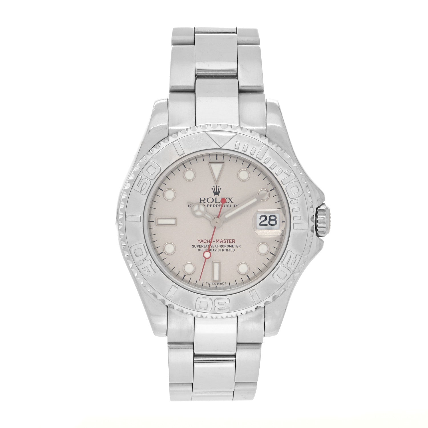 Rolex Stainless Steel Platinum 35mm Yacht-Master Watch Silver 168622 1 of 4