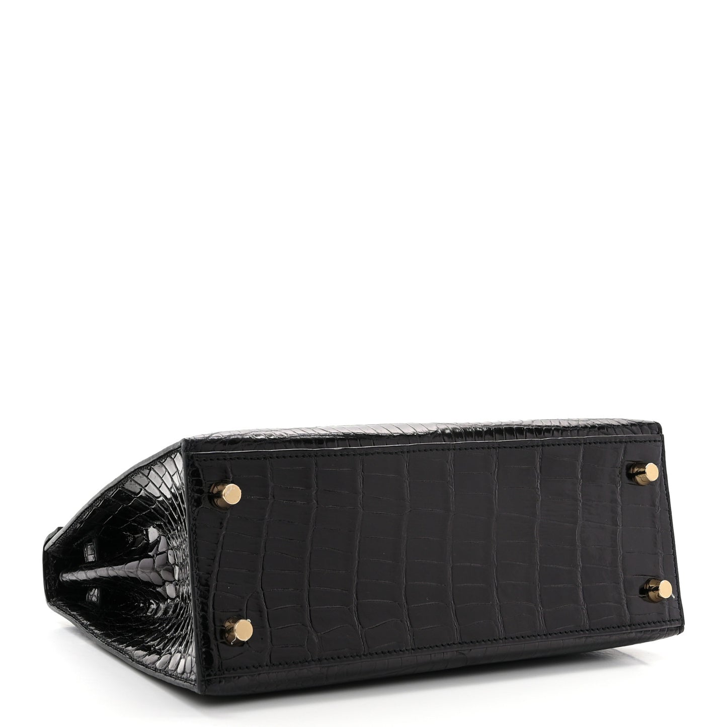 Shiny Porosus Crocodile Kelly Sellier 25 Black