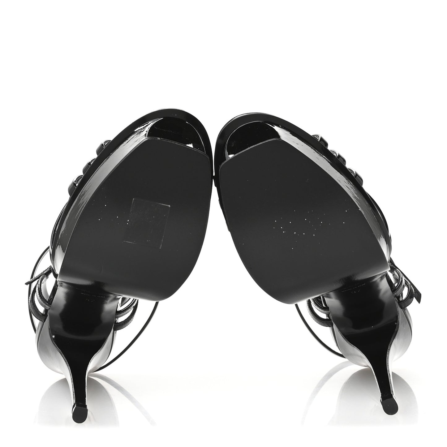Patent Platform Criss Cross Sandals 37 Black