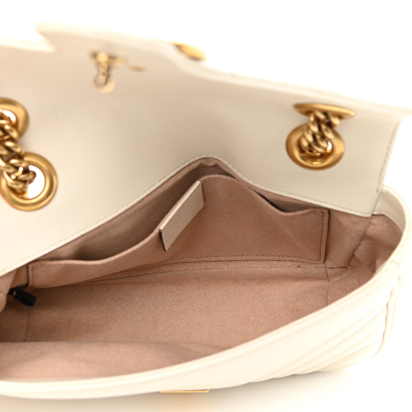 Calfskin Matelasse Mini GG Marmont Shoulder Bag White