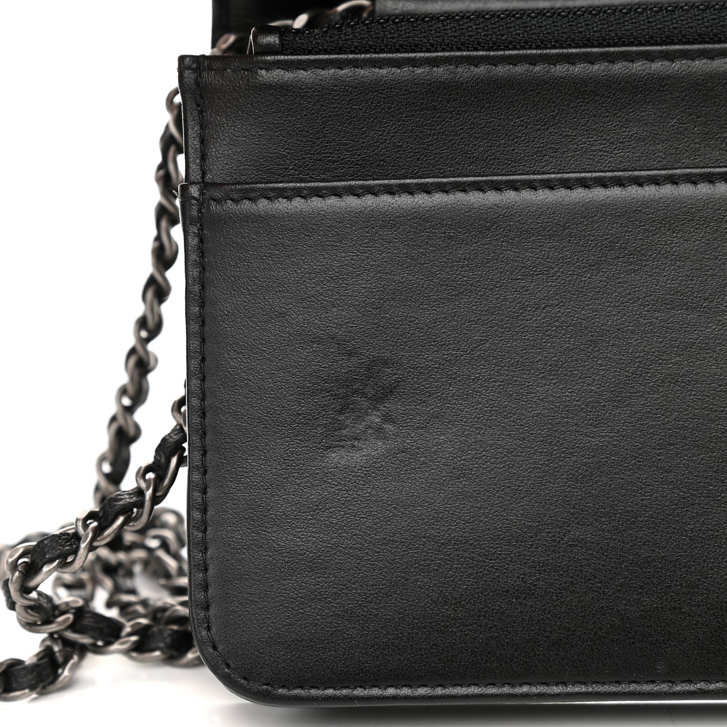 Caviar Quilted Boy Wallet On Chain WOC Black