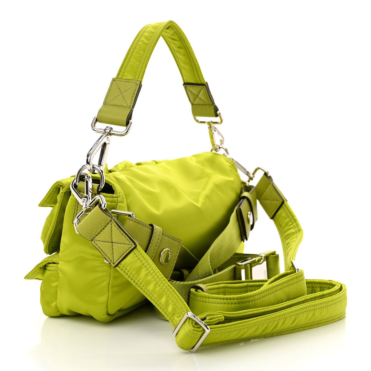 Econyl Cuoio Romano Multipocket Baguette Wasabi