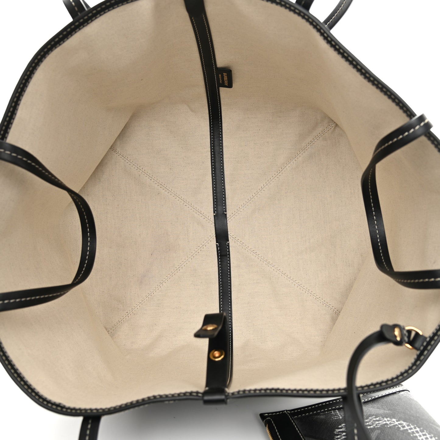 E Canvas Calfskin Summer Tote Graphite