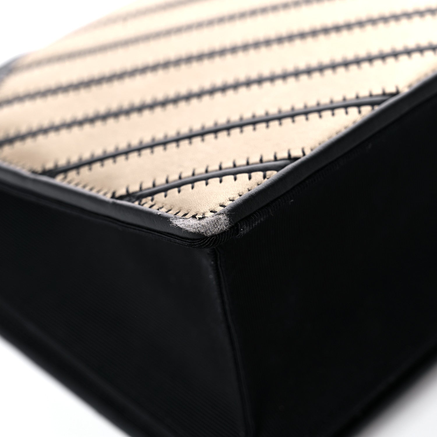 Chanel Grosgrain Chevron Quilted Couture Flap Black Gold 10 of 18