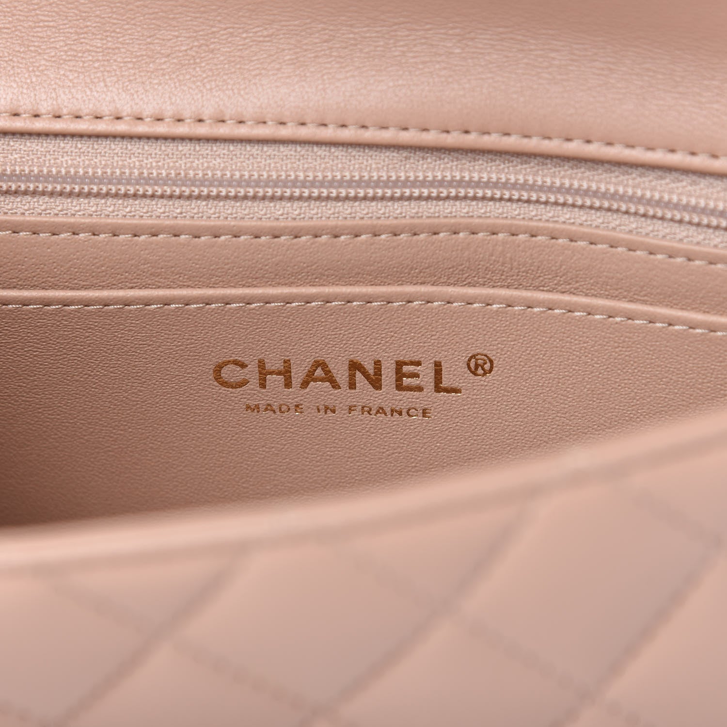 Chanel Lambskin Quilted Mini Top Handle Rectangular Flap Beige 8 of 11
