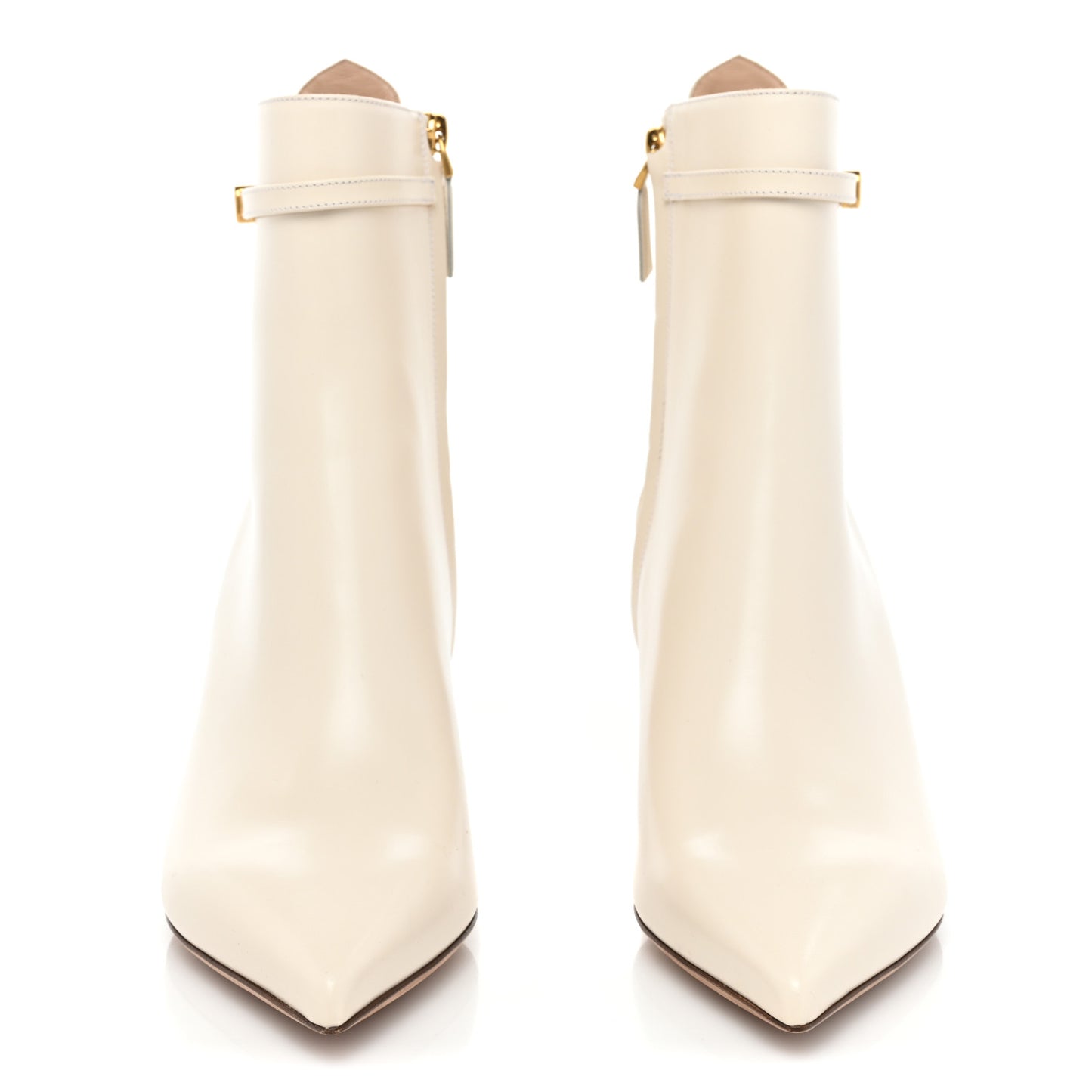 Calfskin Tan-Go 70mm Ankle Booties 41 Light Ivory