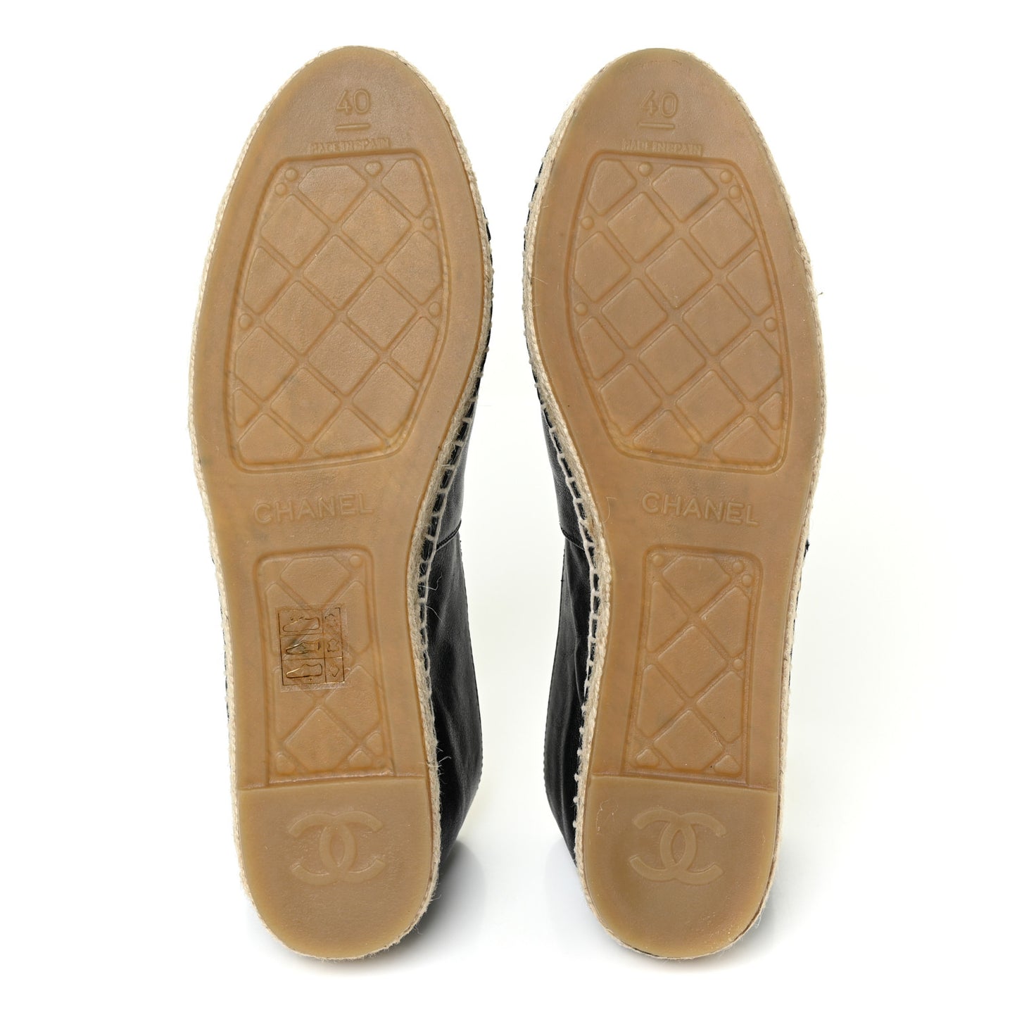 Calfskin Chain CC Espadrilles 40 Black