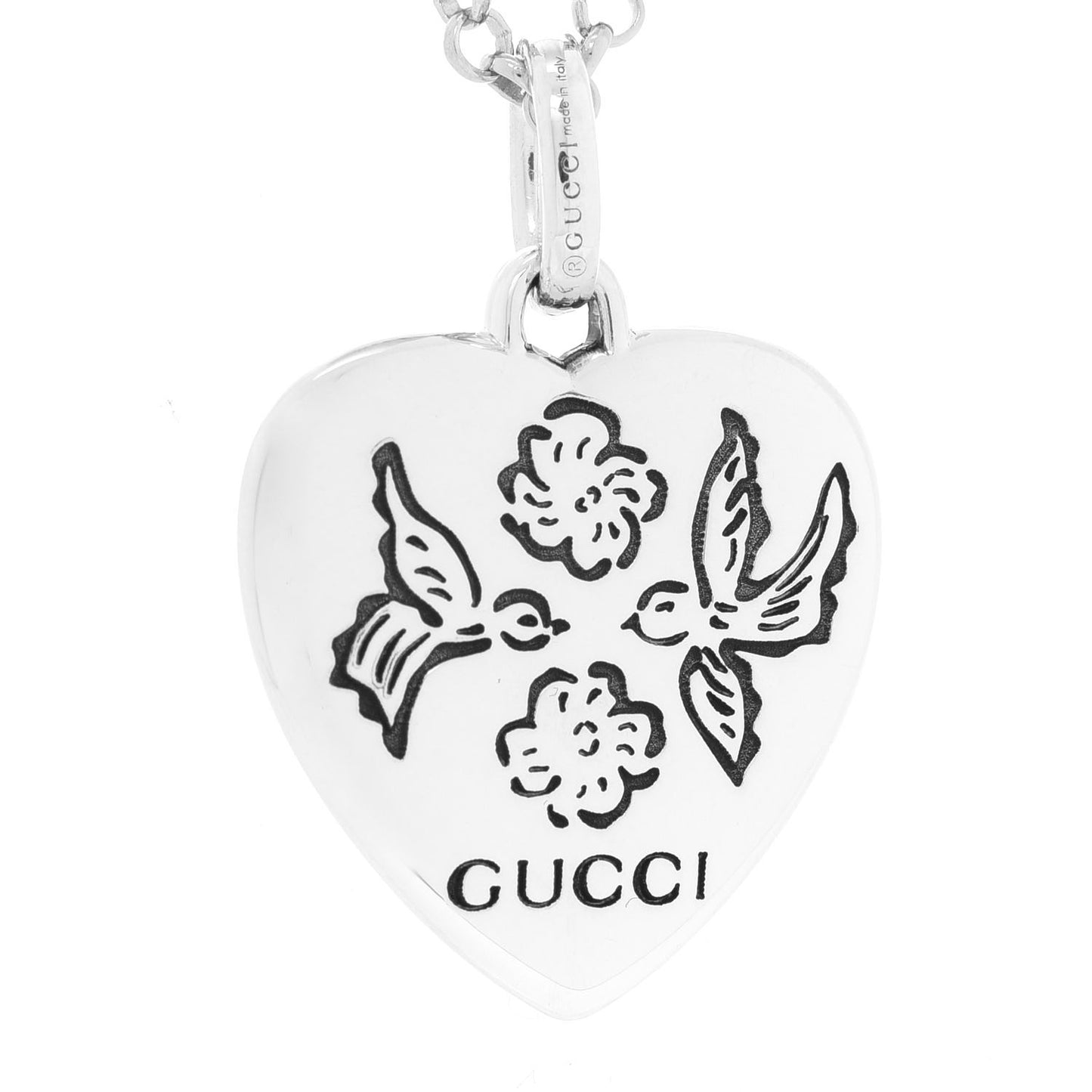 Sterling Silver Blind for Love Heart Pendant Necklace