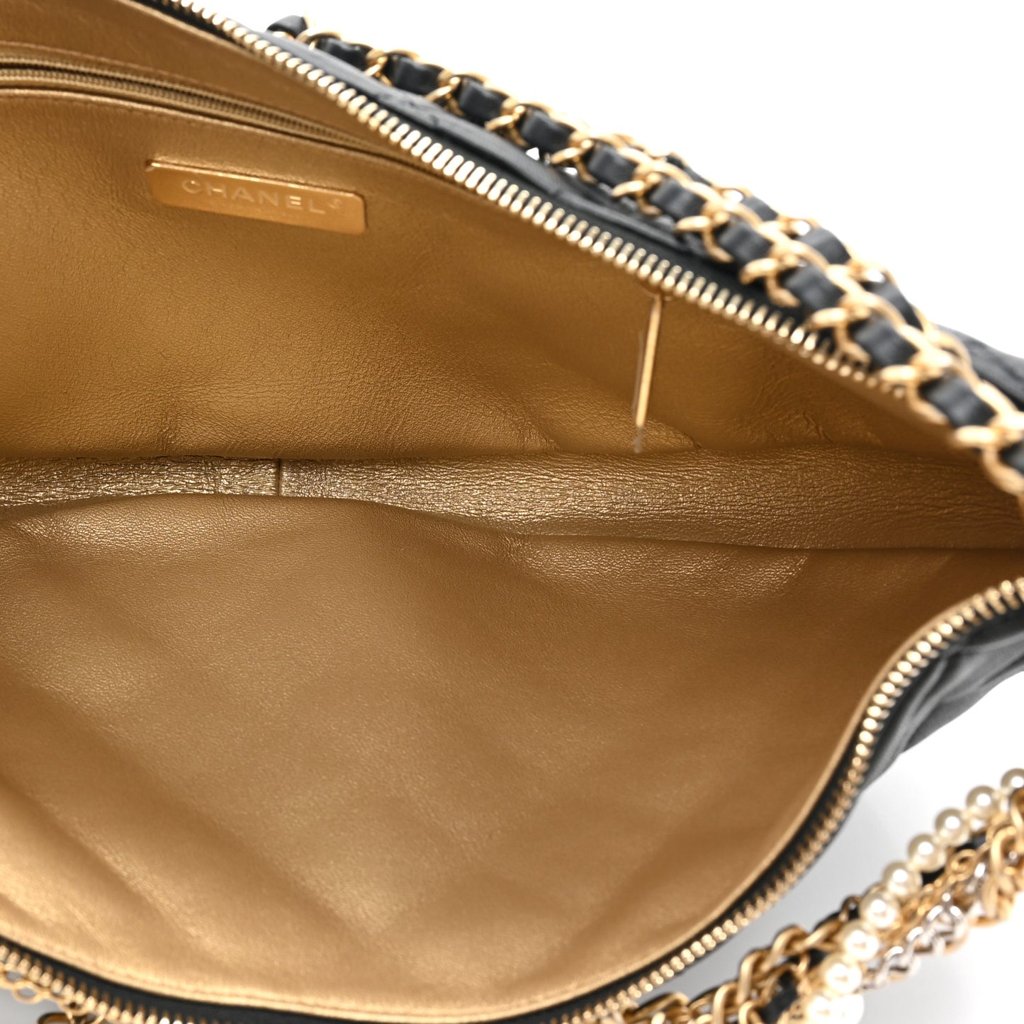Lambskin Quilted All About Chains Hobo Black