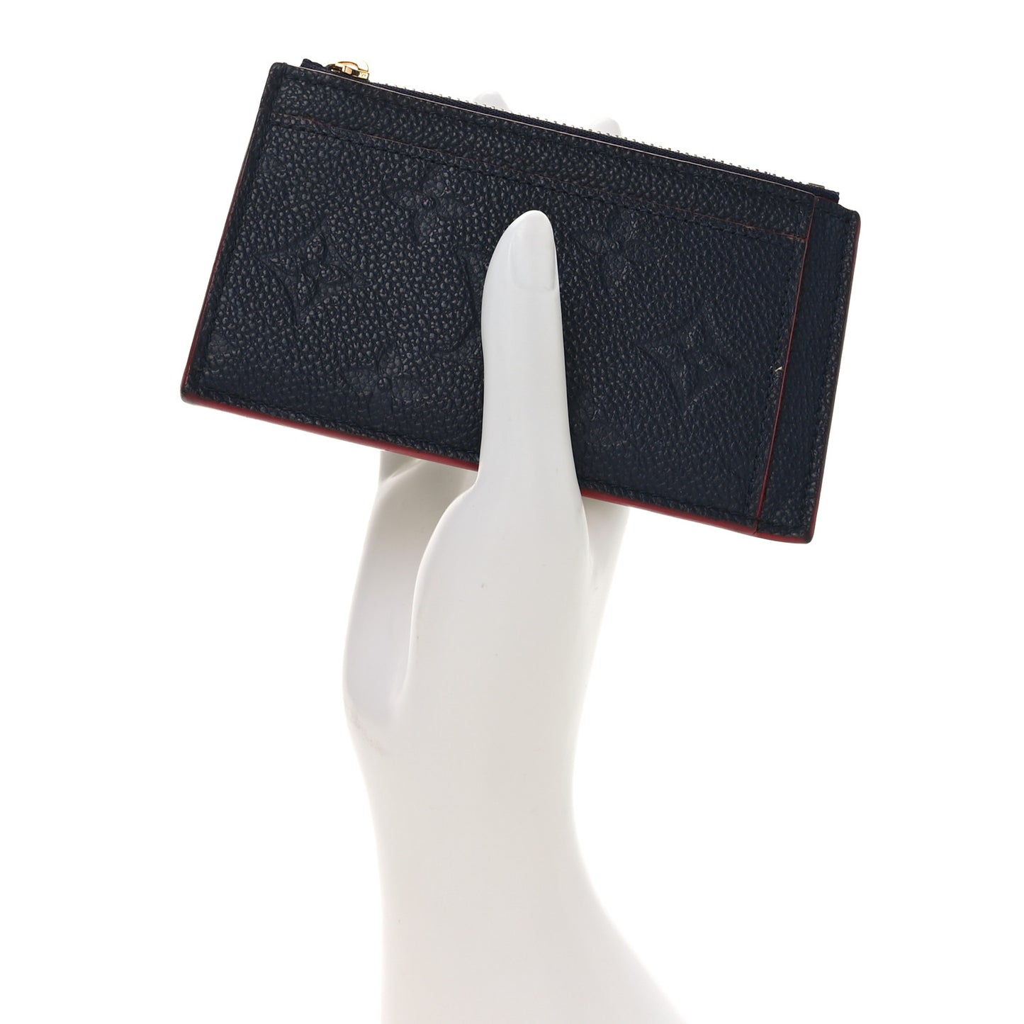 Empreinte Blooming Flowers Zipped Card Holder Marine Rouge