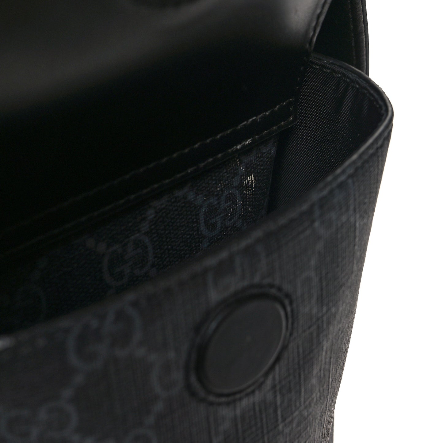 GG Supreme Monogram Web Messenger Diaper Bag Black Grey