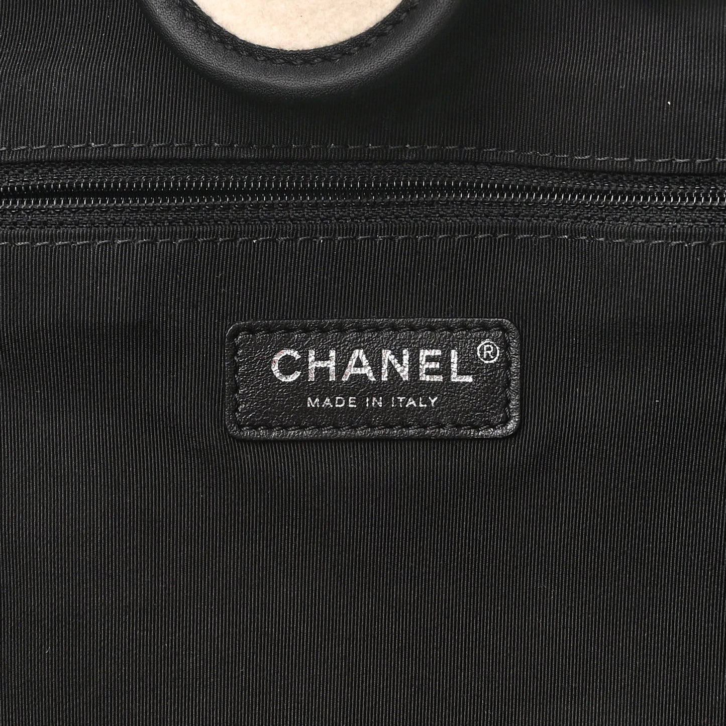 Wool Felt Calfskin Large Deauville Tote White Black
