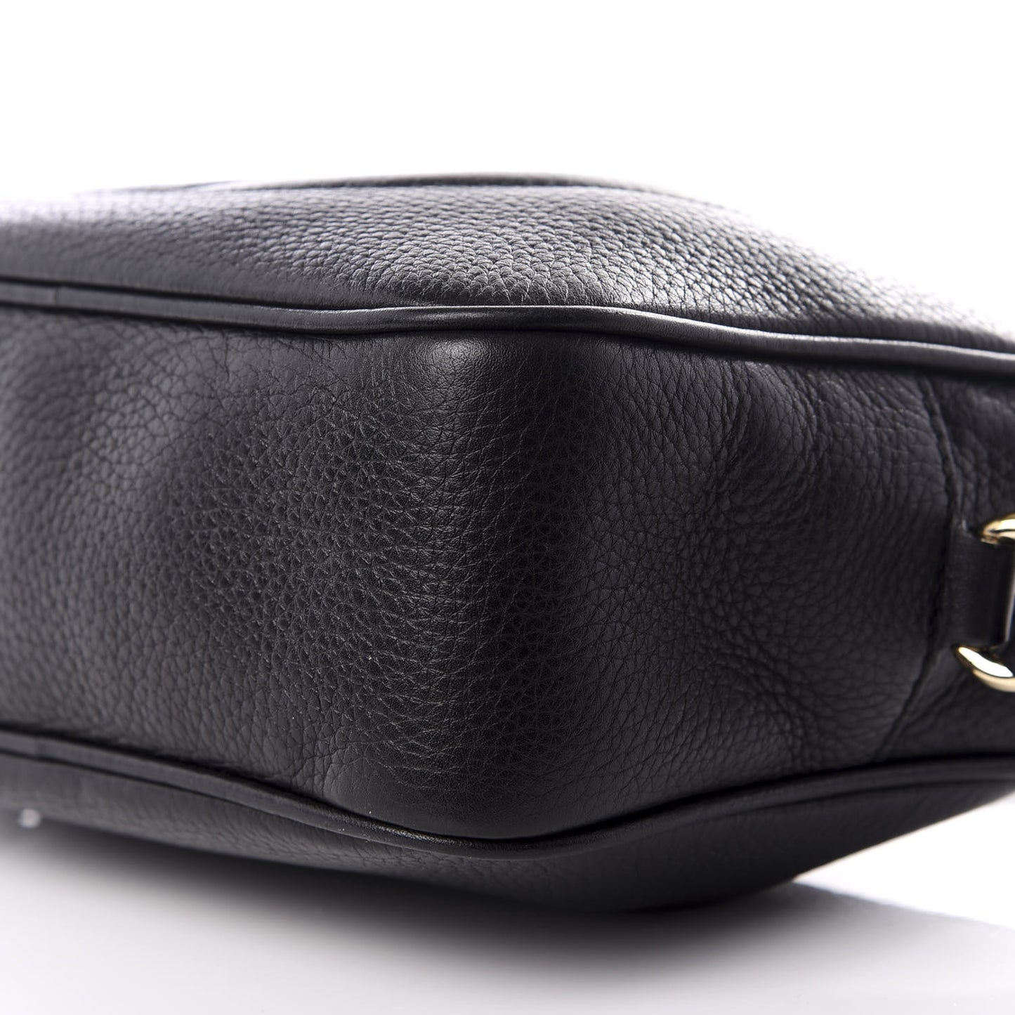 Pebbled Calfskin Small Soho Disco Bag Black