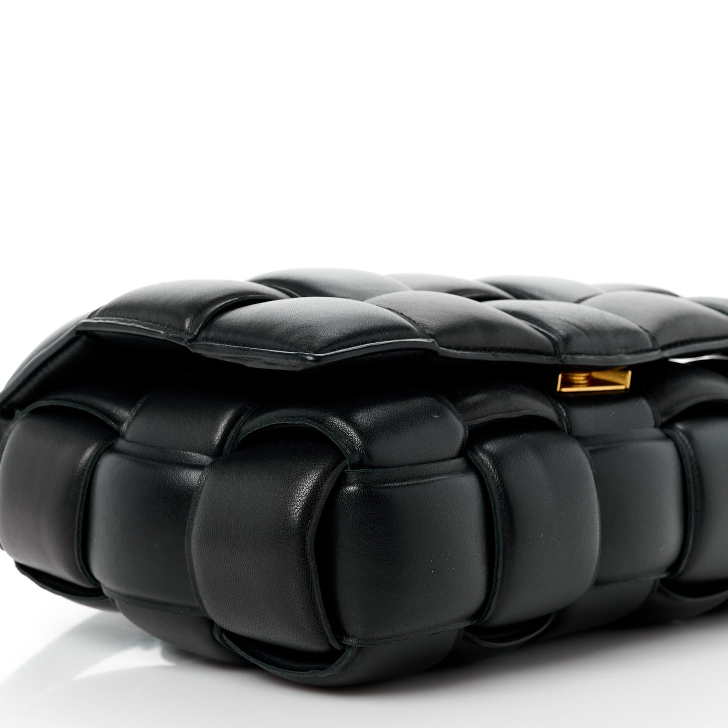 Nappa Maxi Intreccio Padded Cassette Crossbody Bag Black