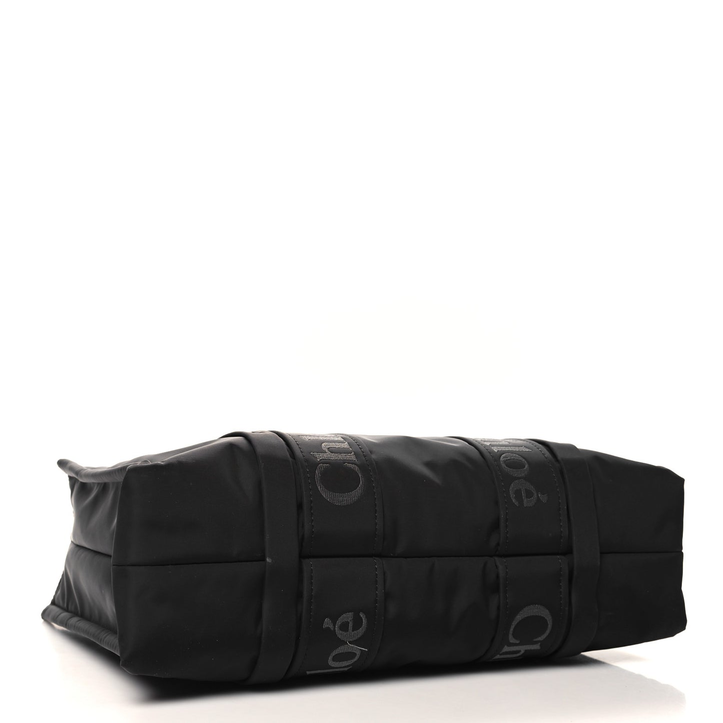 Recycled Polyester Medium Woody Ribbon Tote Black