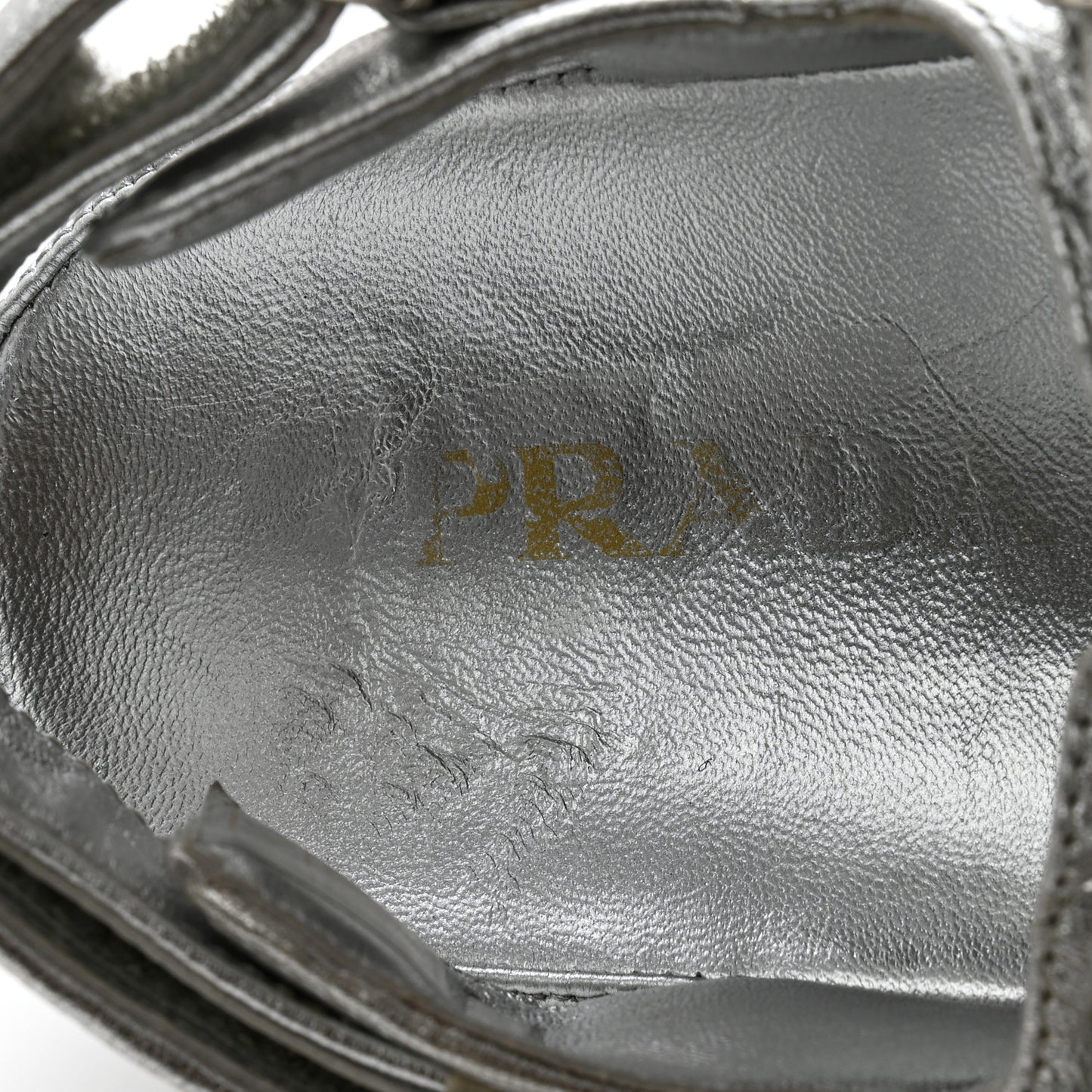 Metallic Nappa Quilted Padded Slingback Sandals 37 Silver