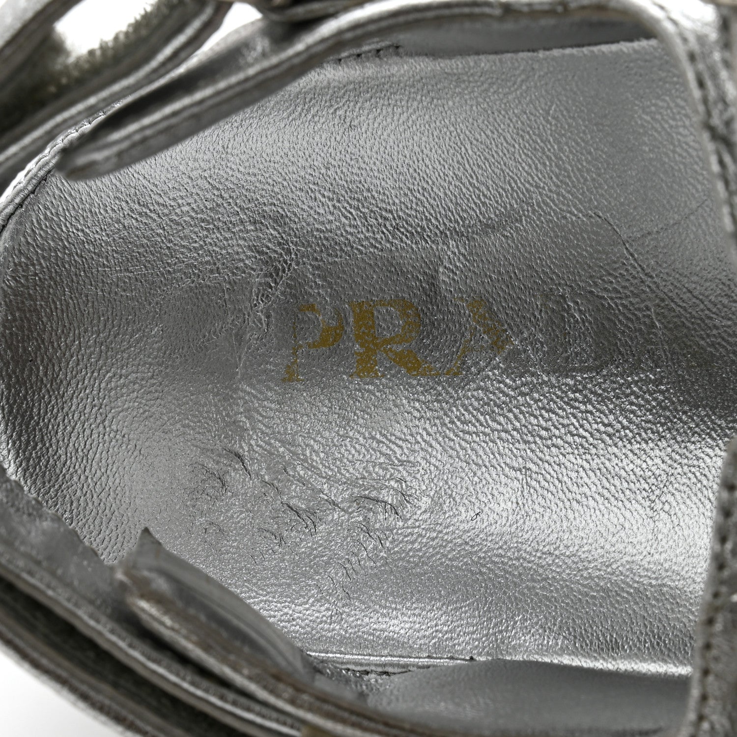Prada Metallic Nappa Quilted Padded Slingback Sandals 37 Silver 8 of 10