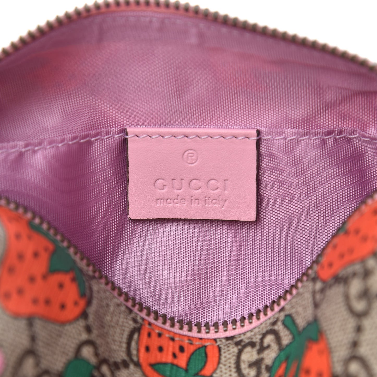 GG Supreme Monogram Strawberry Cosmetic Case