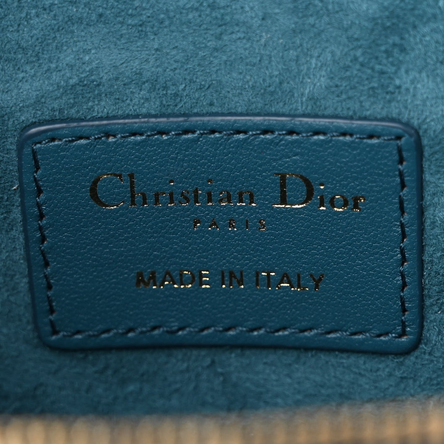 Lambskin Cannage Micro Lady Dior Vanity Case Deep Ocean