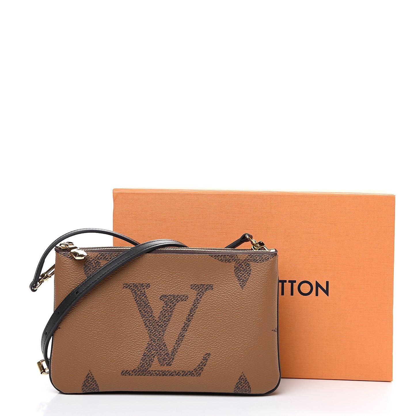 Reverse Monogram Giant Double Zip Pochette