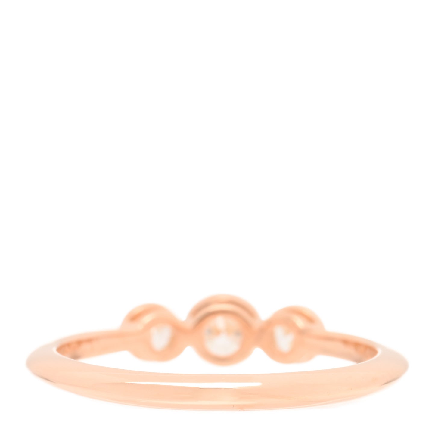 18K Rose Gold Diamond Three Stone Milgrain Ring 53 6.25