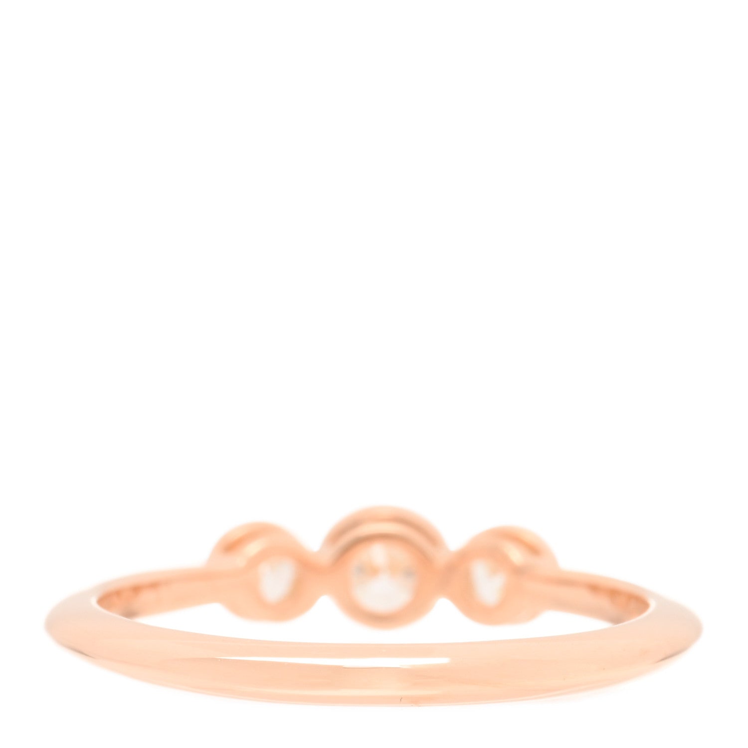 Tiffany 18K Rose Gold Diamond Three Stone Milgrain Ring 53 6.25 3 of 4