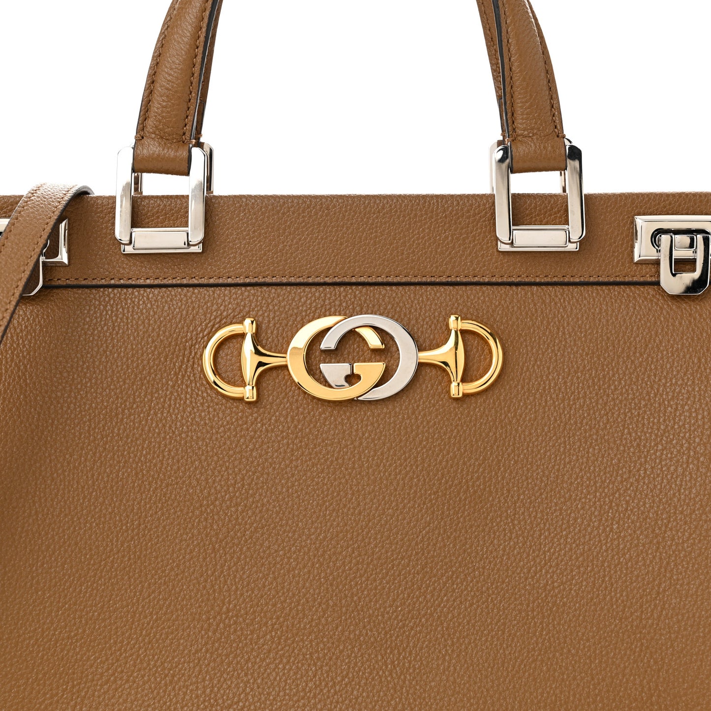 Grainy Calfskin Medium Zumi Top Handle Bag Friky Taupe