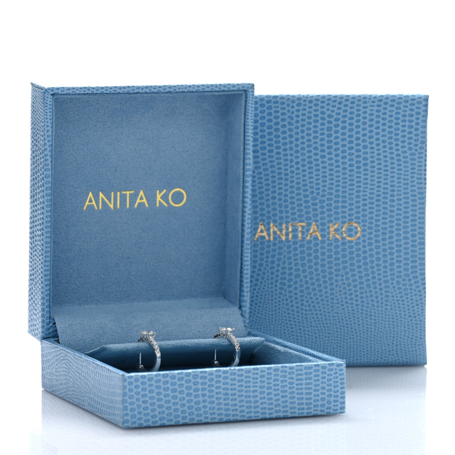 Anita Ko 18K White Gold Diamond Round Center Huggie Earrings 5 of 5