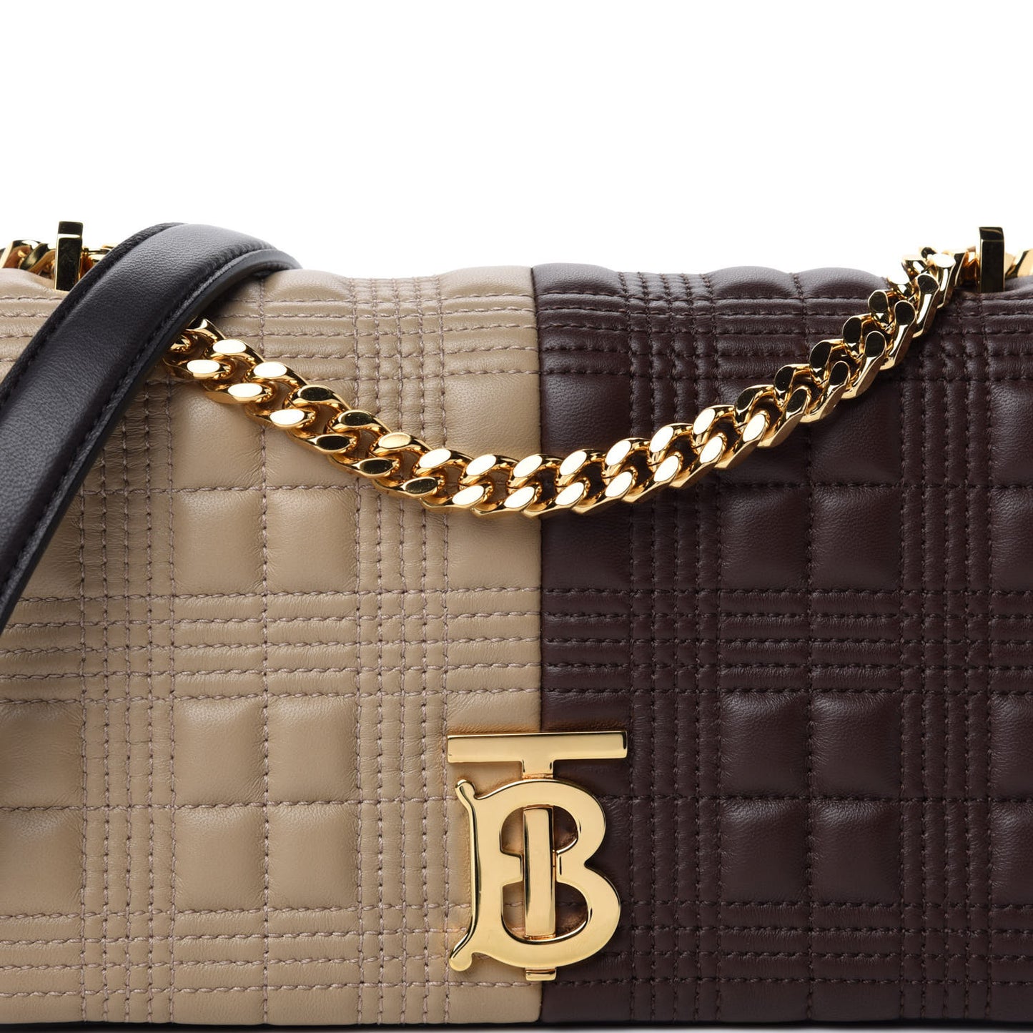 Lambskin Quilted Small Lola Bag Soft Fawn Dark Moka