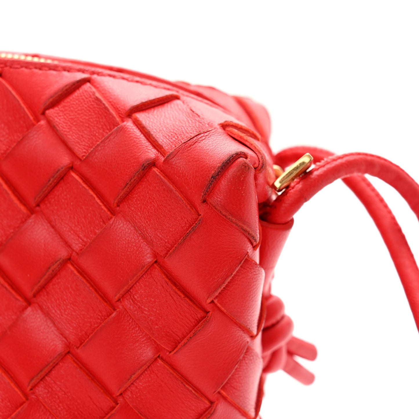 Nappa Intrecciato Mini Loop Camera Bag Redstone
