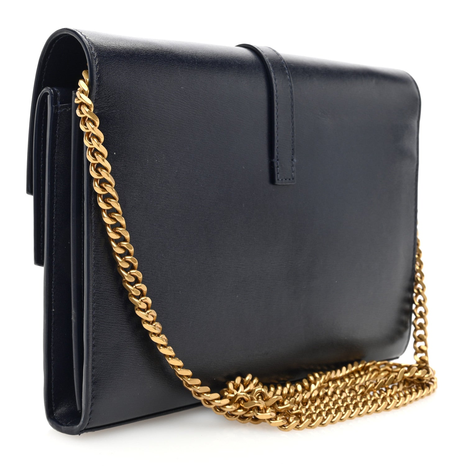 Saint Laurent Smooth Calfskin Monogram Sulpice Chain Wallet Black 3 of 9