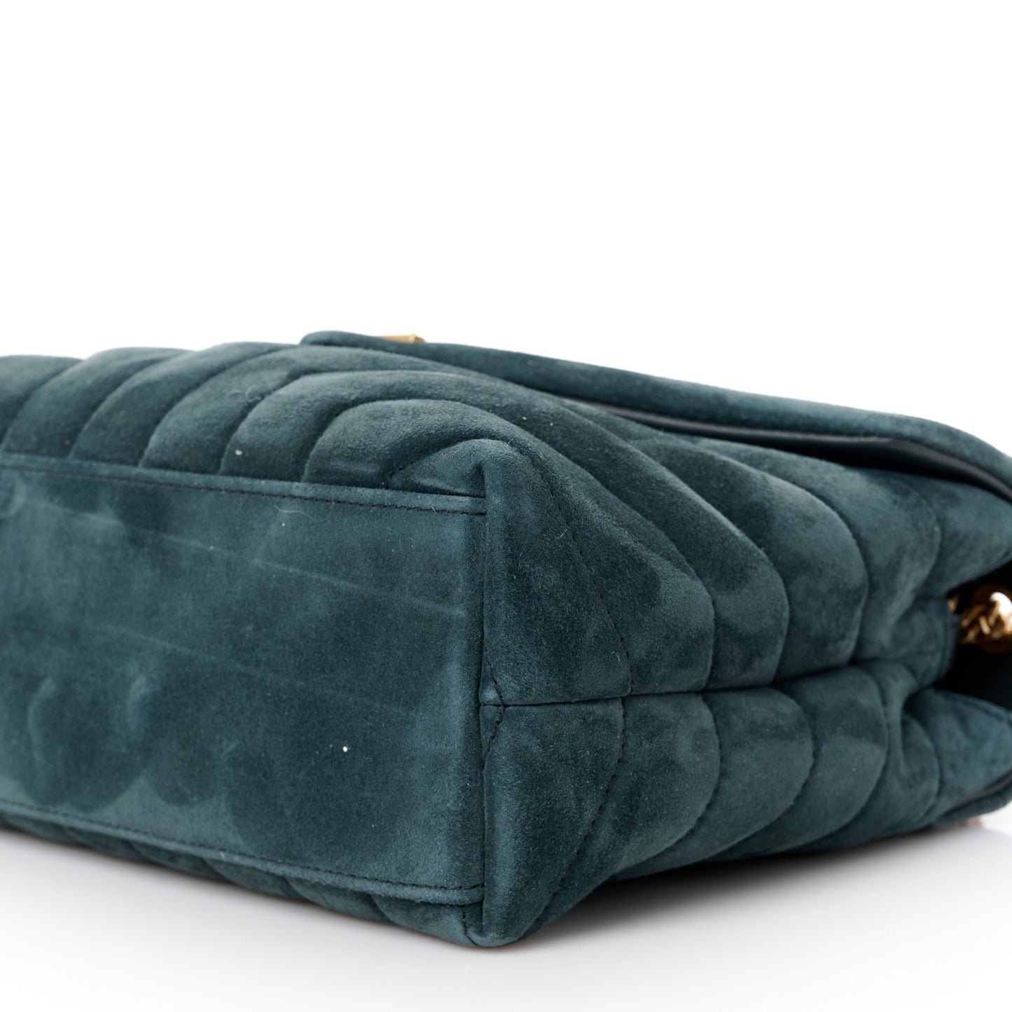 Suede Calfskin Y Quilted Monogram Small Loulou Chain Satchel Storm