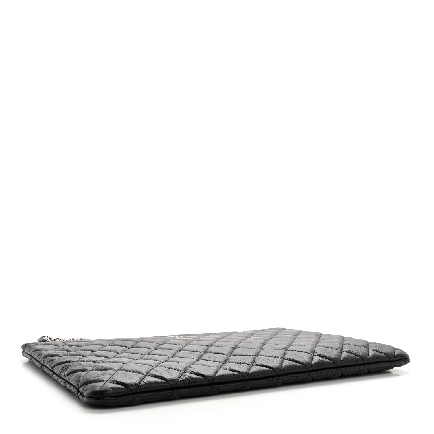 Chanel Aged Calfskin Quilted Large Tassel Cosmetic Case Black 4 of 8