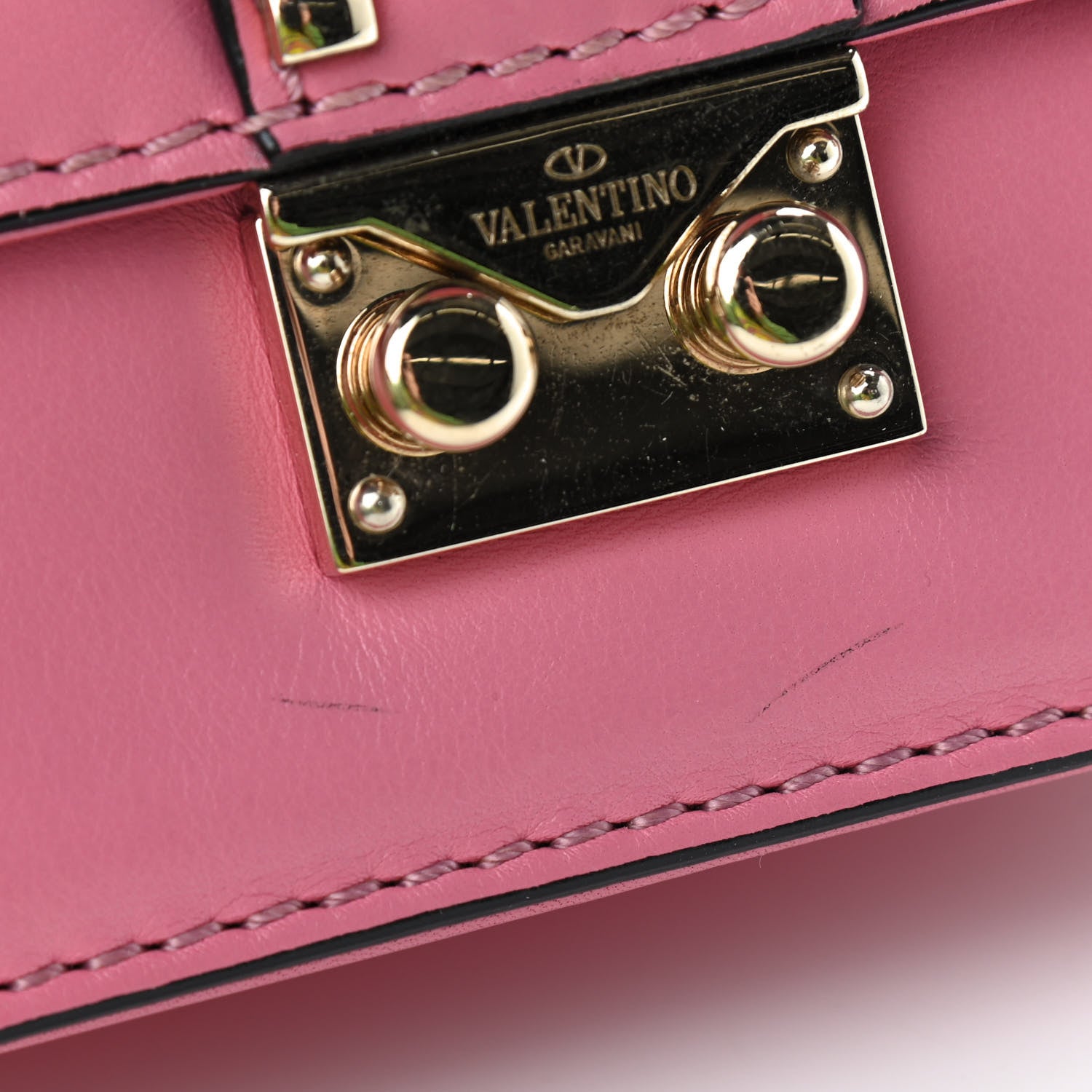 Valentino Garavani Vitello Mini Glam Lock Rockstud Flap Ninphea 9 of 9