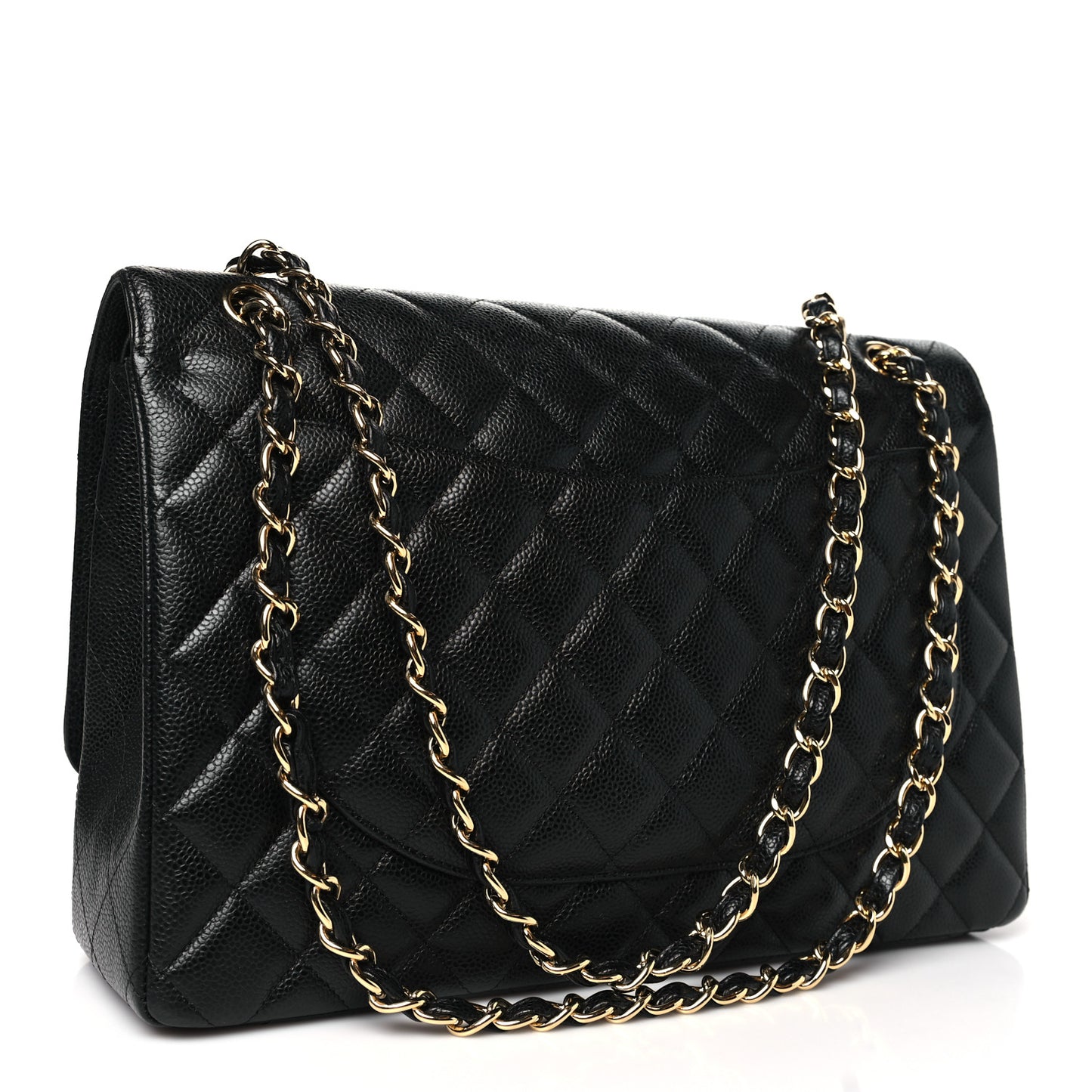 Caviar Quilted Maxi Double Flap Black