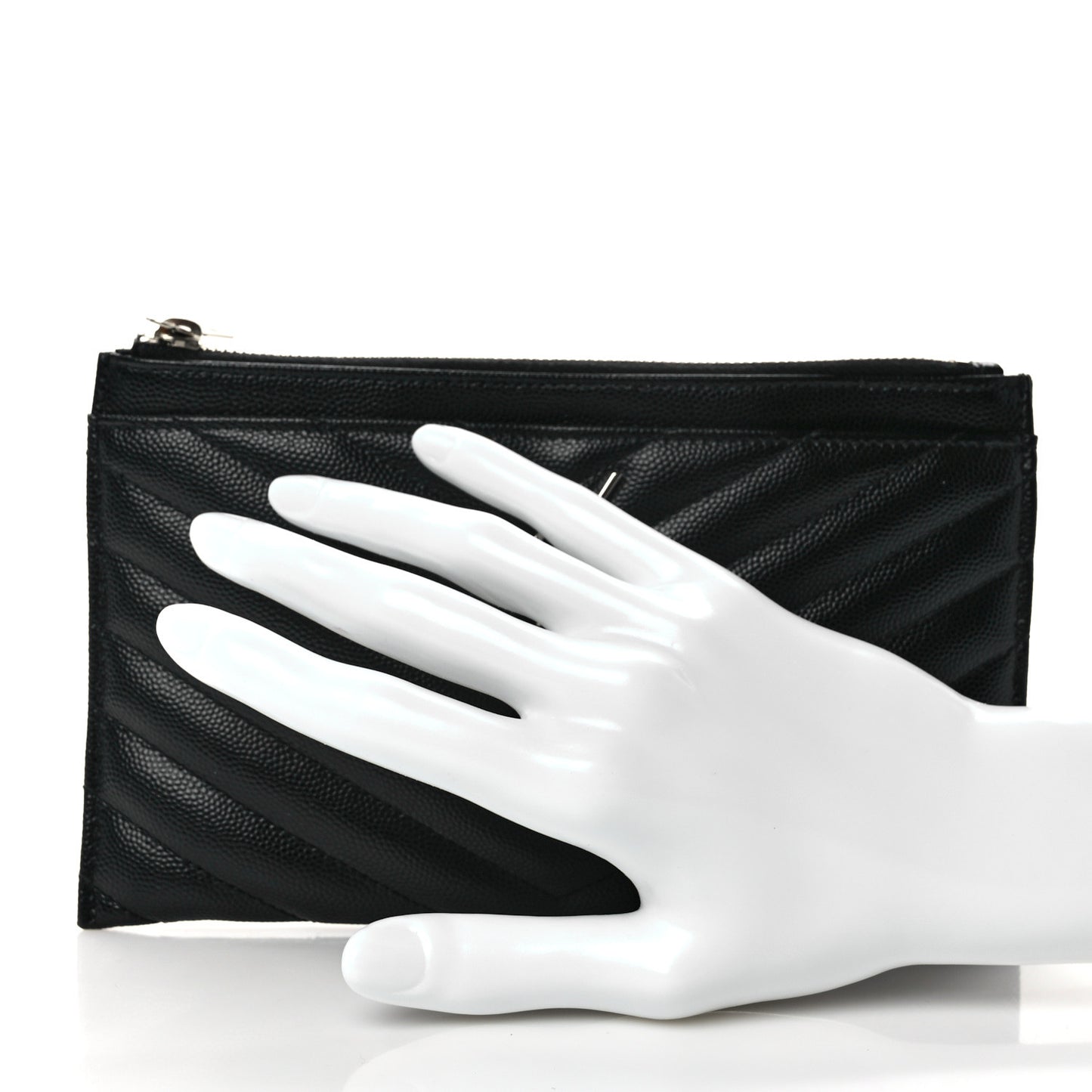 Grain De Poudre Chevron Monogram Bill Pouch Black