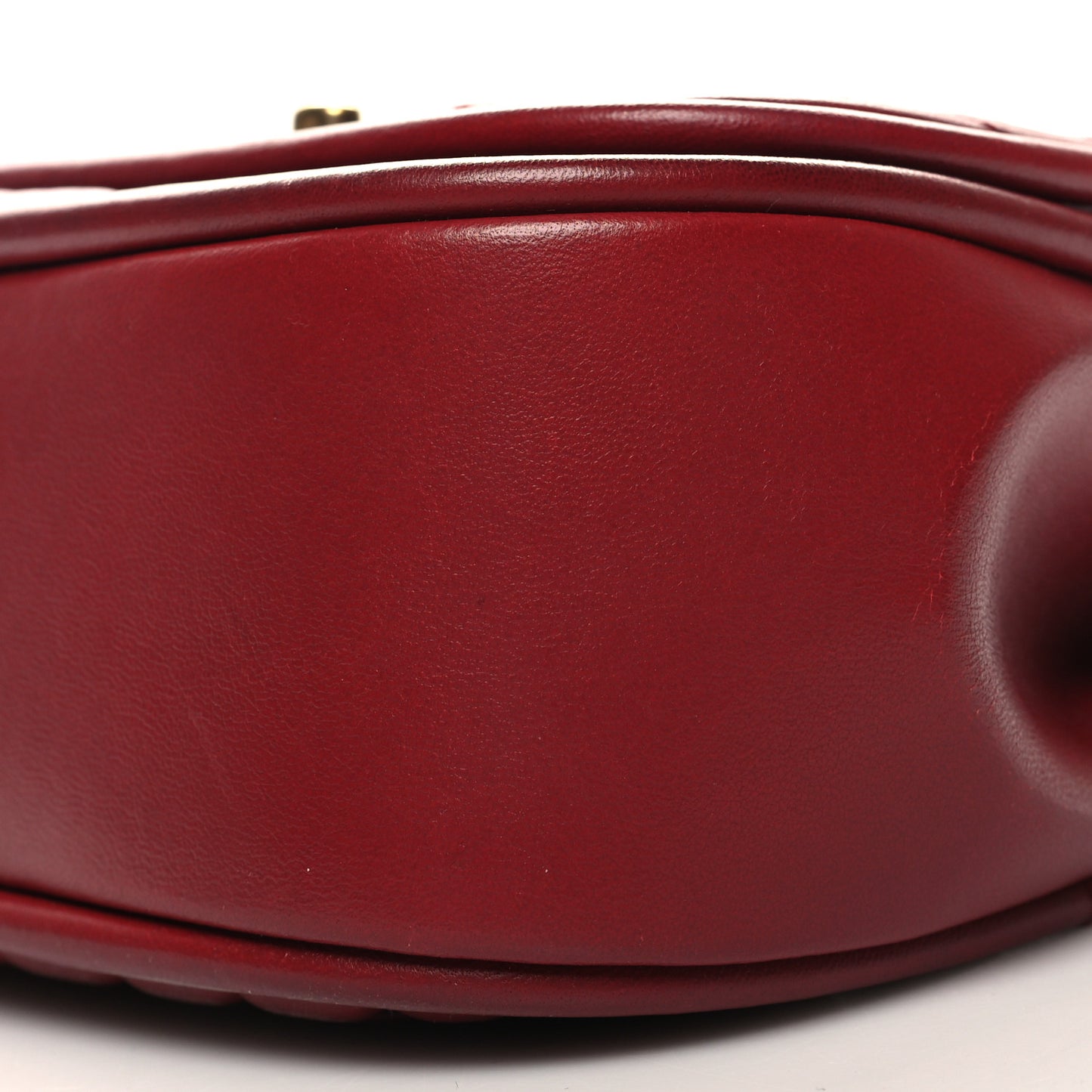 Lambskin Reverse Chevron Quilted Mini Round Top Handle Flap Red