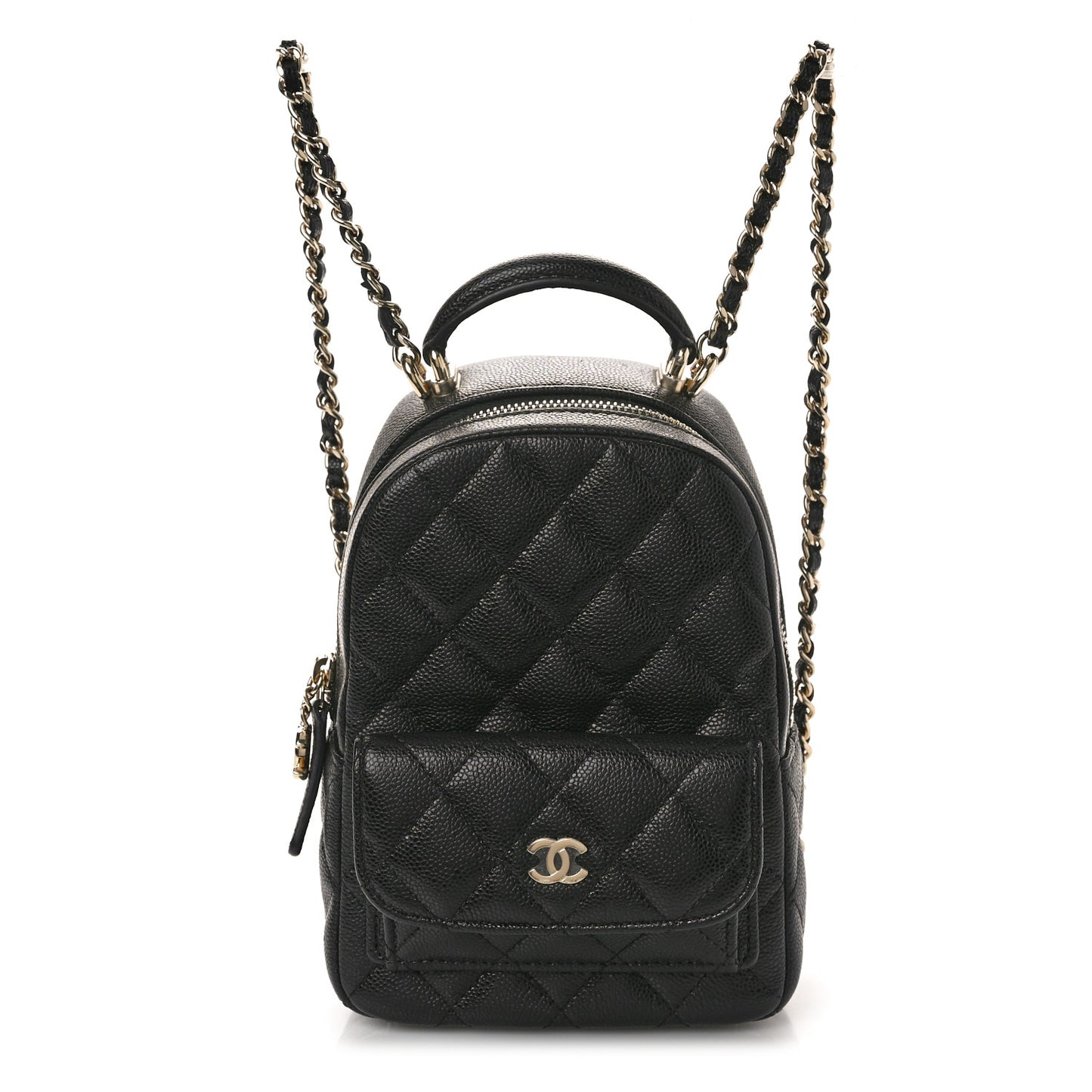 Caviar Quilted CC Mini Classic Backpack Black