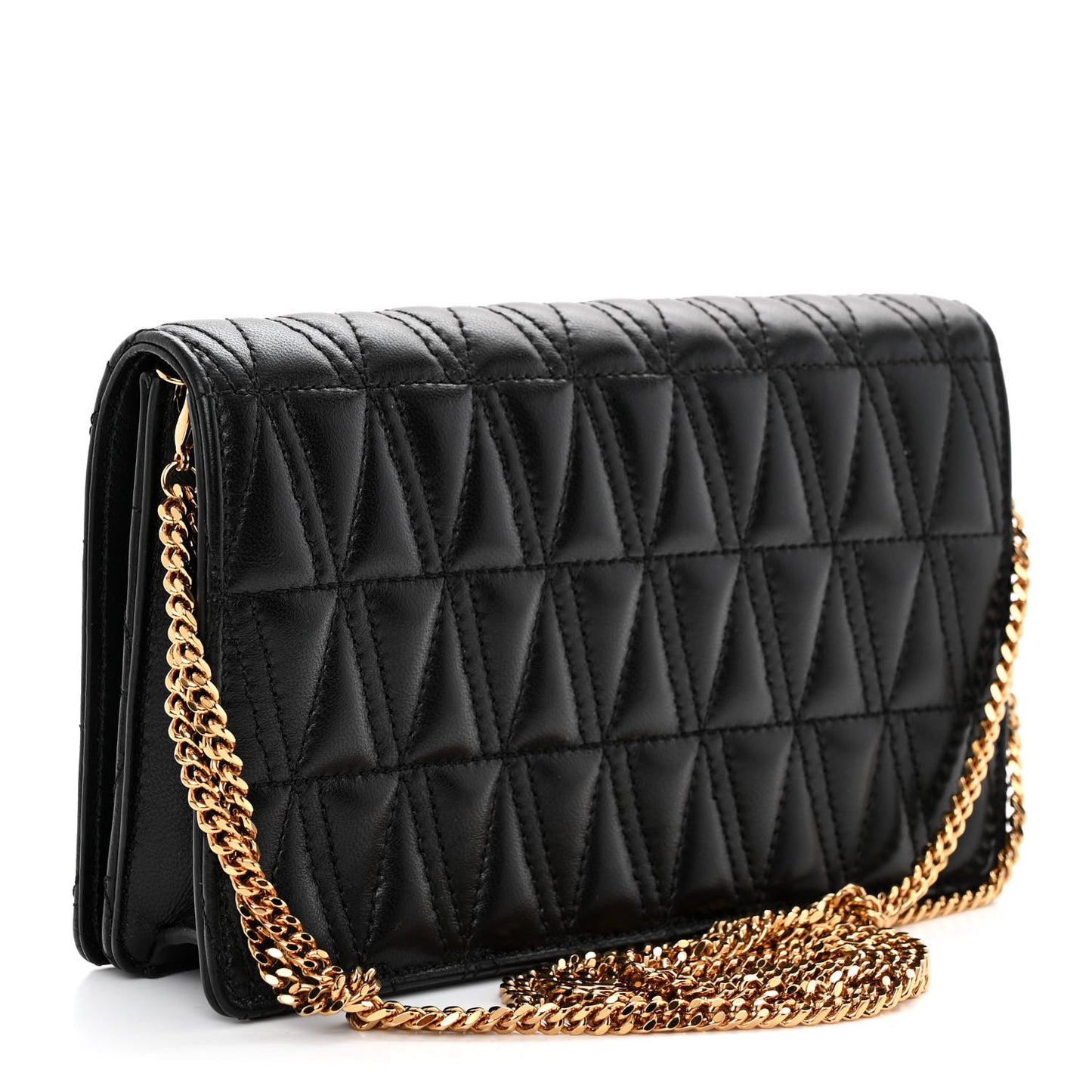 Nappa Quilted Virtus Clutch Bag Black