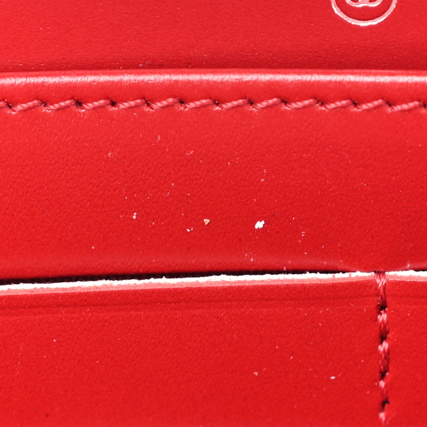 Glazed Calfskin Quilted Small Coco Boy Zip Around Wallet Red