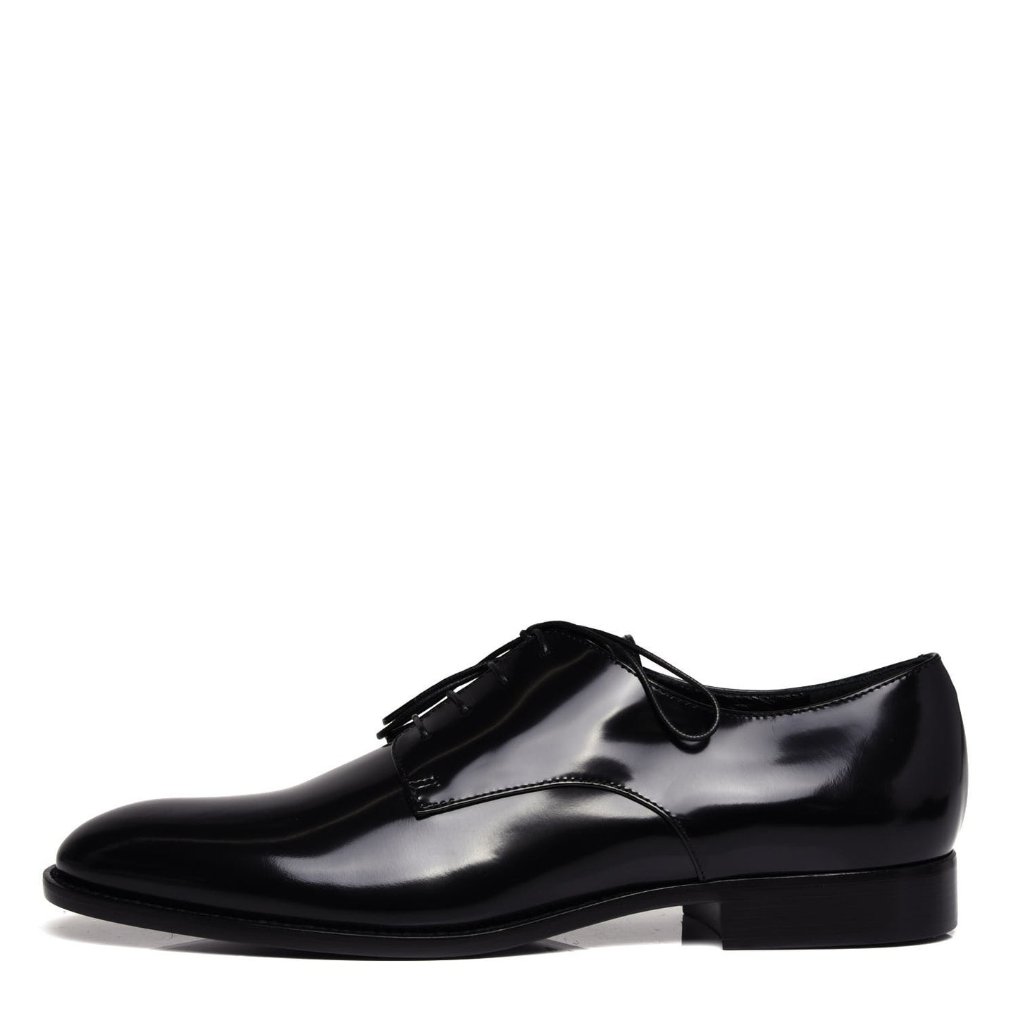 Polished Calfskin Mens Derby Shoe 40 Black