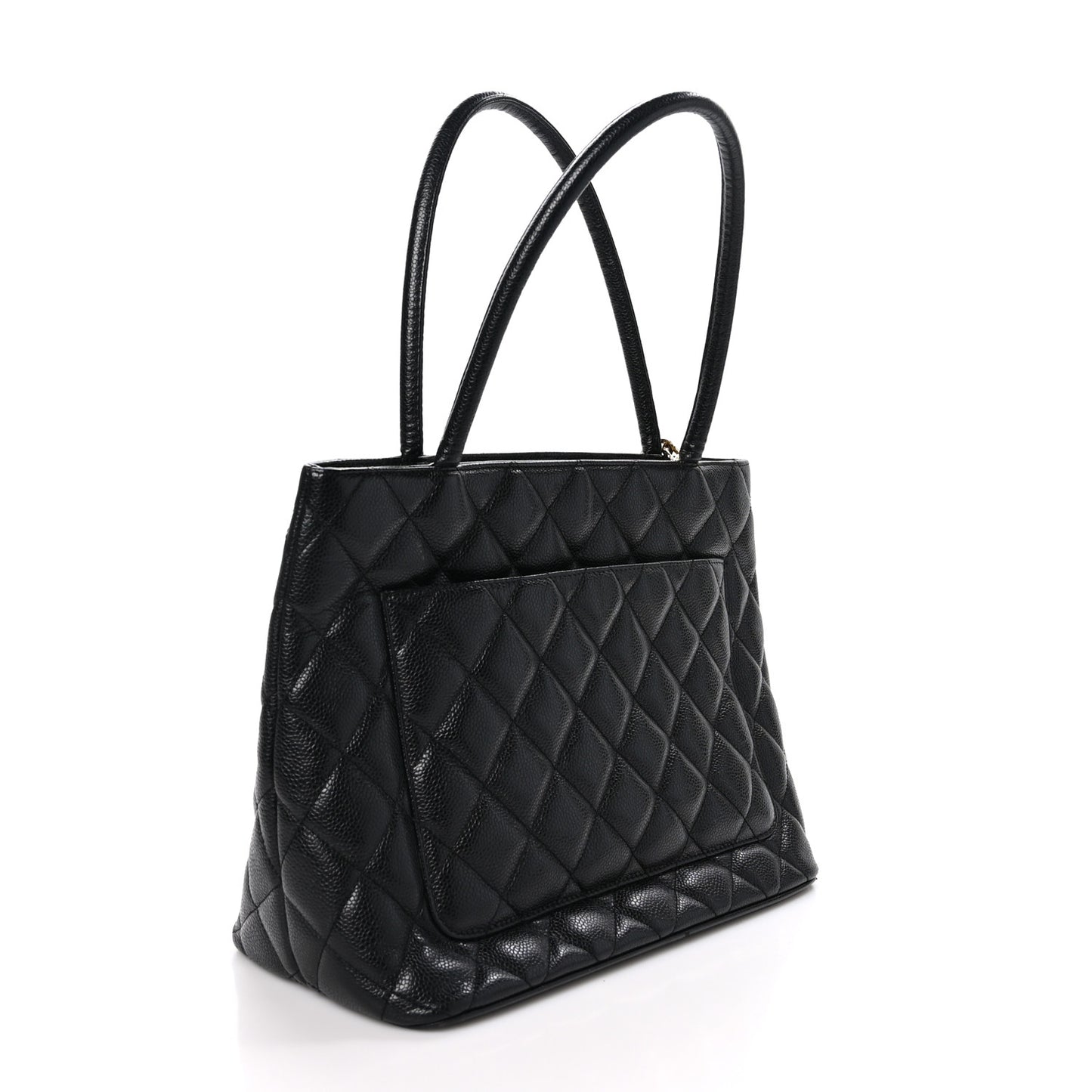 Caviar Quilted Medallion Tote Black