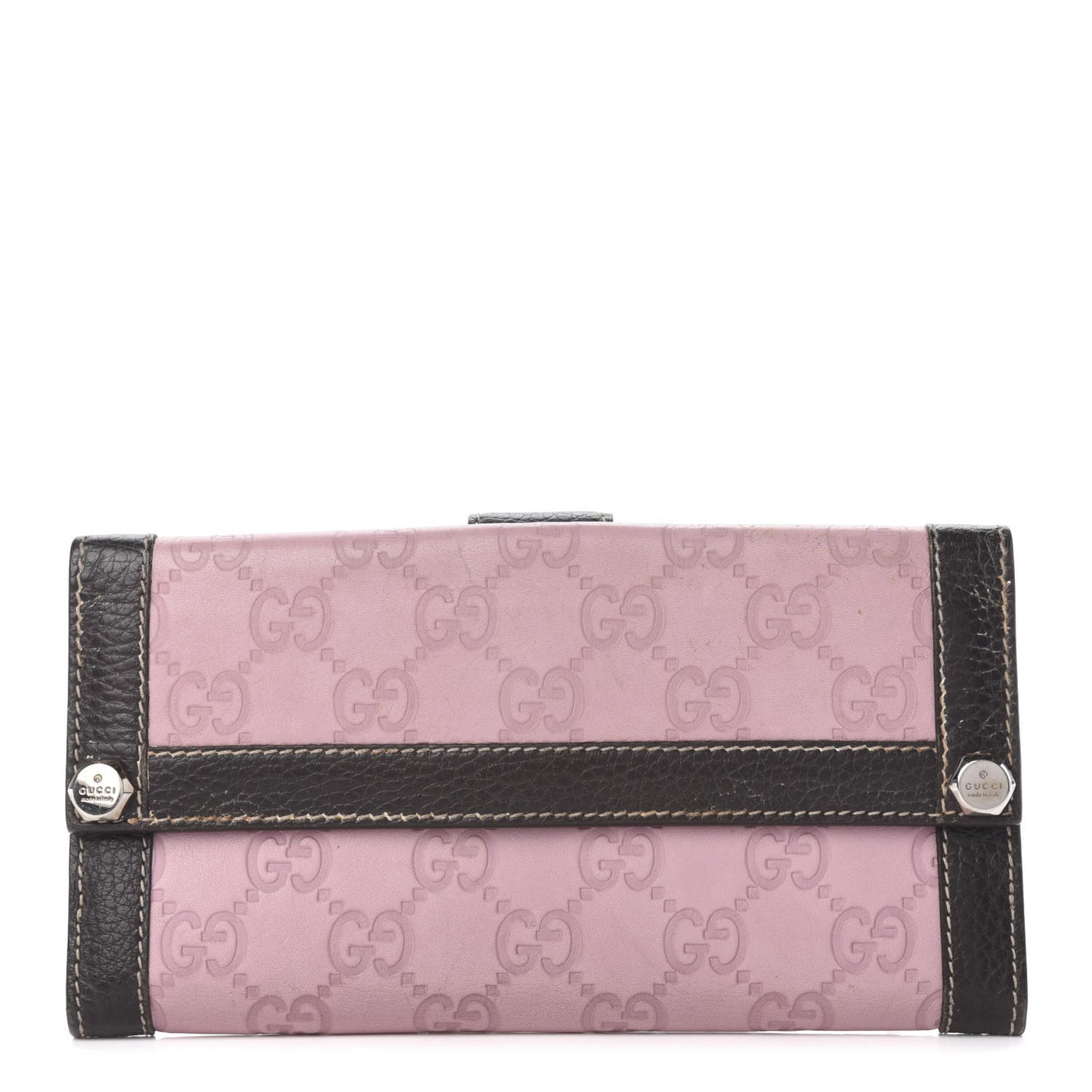 Guccissima Continental Charmy Wallet Pink Brown