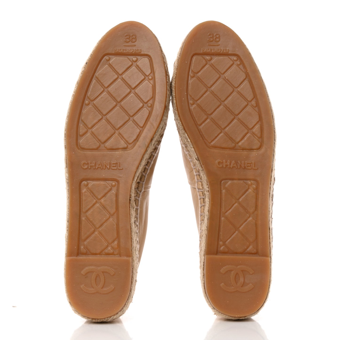 Lambskin CC Espadrilles 38 Beige Black