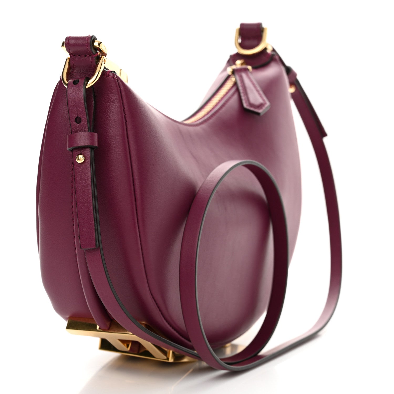 Fendi Vitello Grace Matte Mini Fendigraphy Hobo Bag Rosso Roma 3 of 10