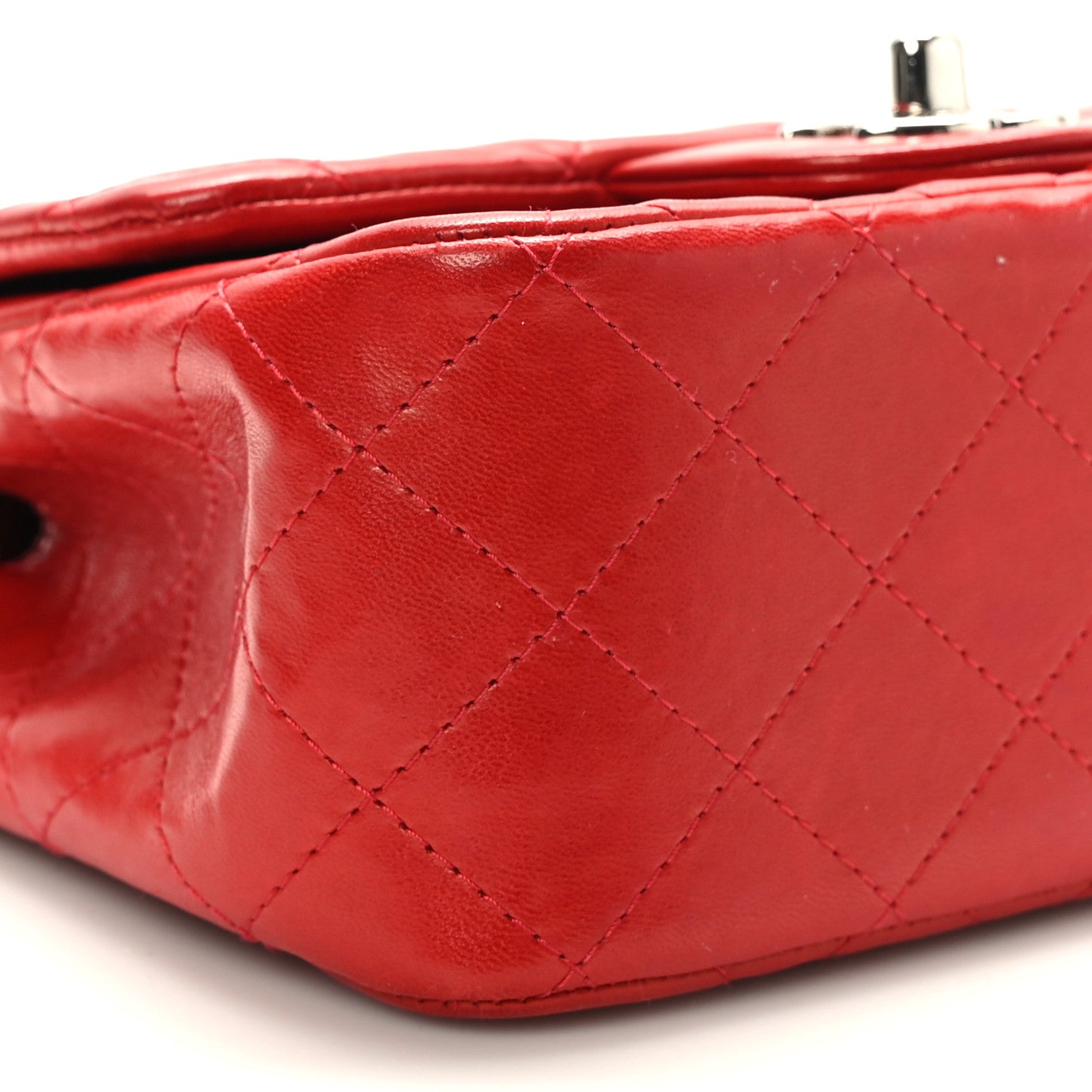 Chanel Lambskin Quilted Mini Square Flap Red 9 of 10