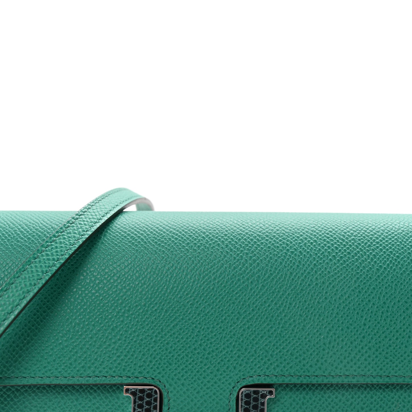 Epsom Lizard Constance Wallet To Go Vert Jade Vert Cypress
