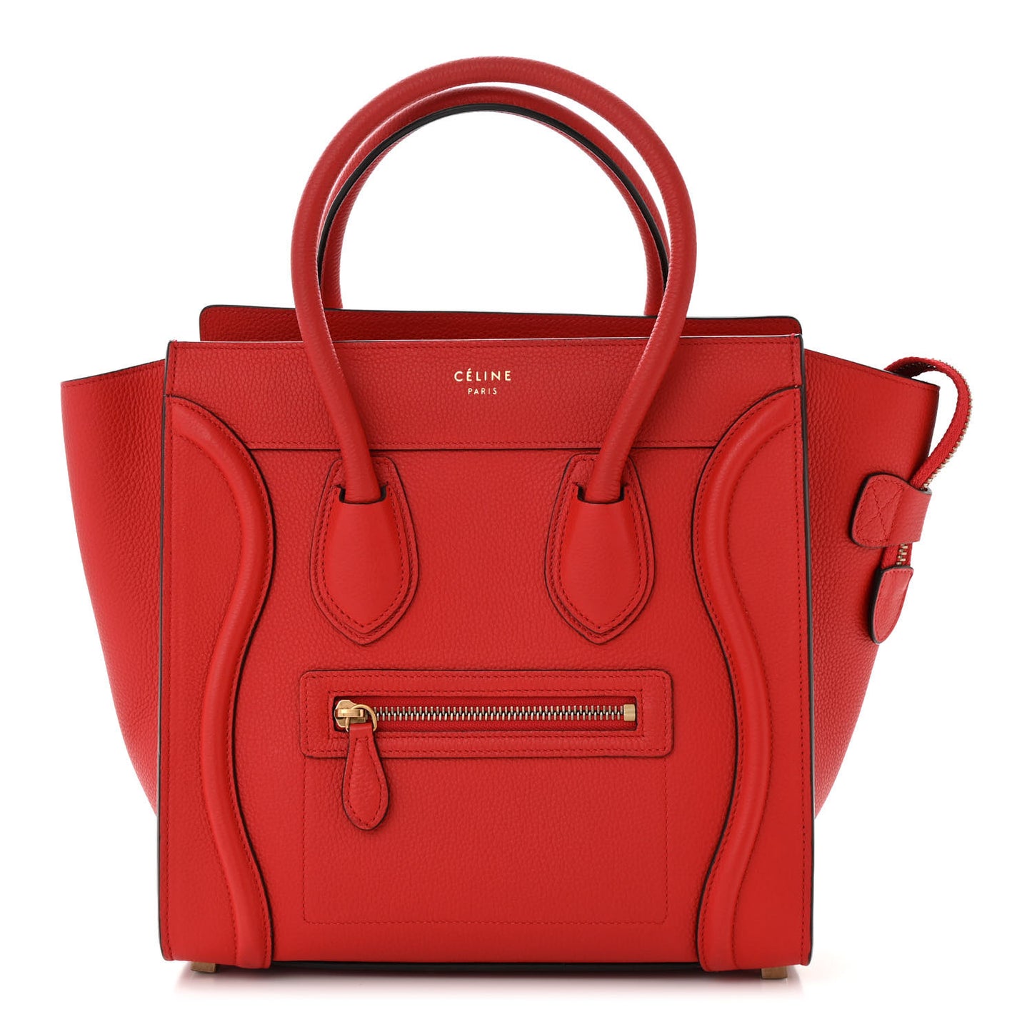 Drummed Calfskin Micro Luggage Red