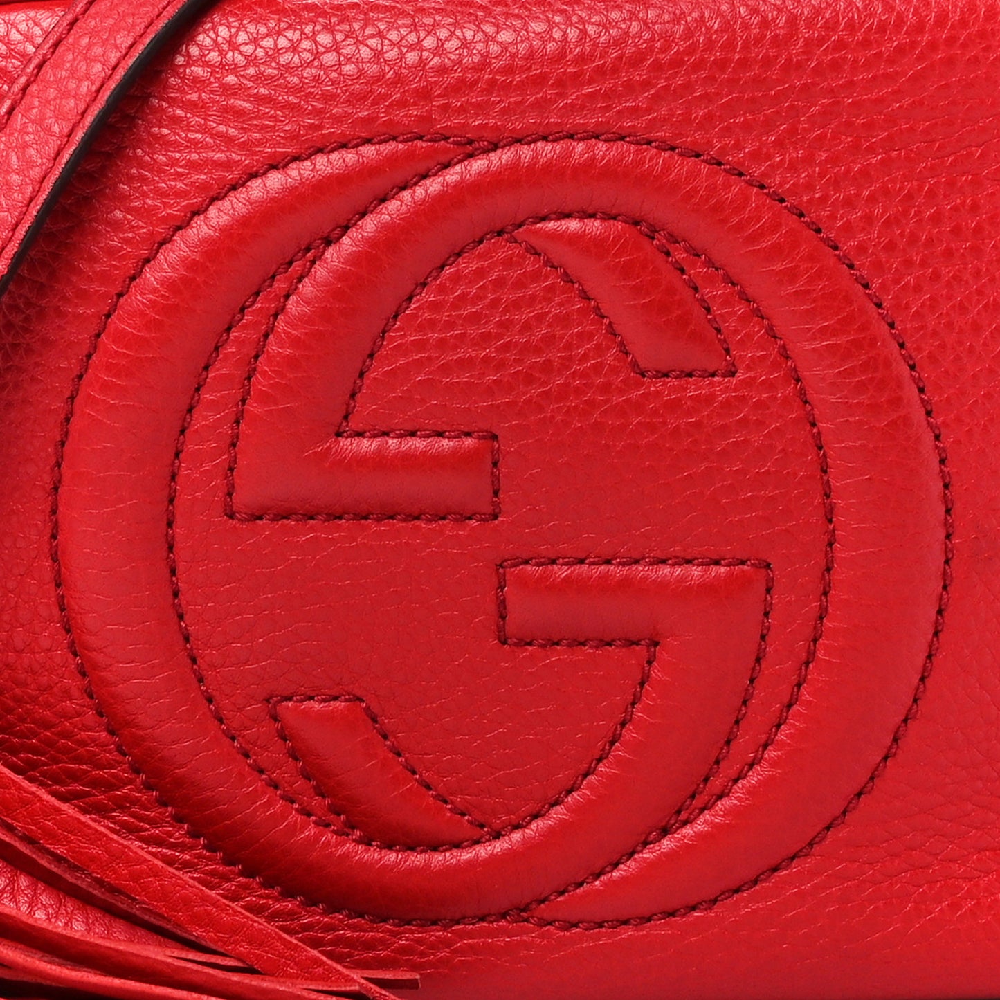Pebbled Calfskin Small Soho Disco Bag Tabasco Red